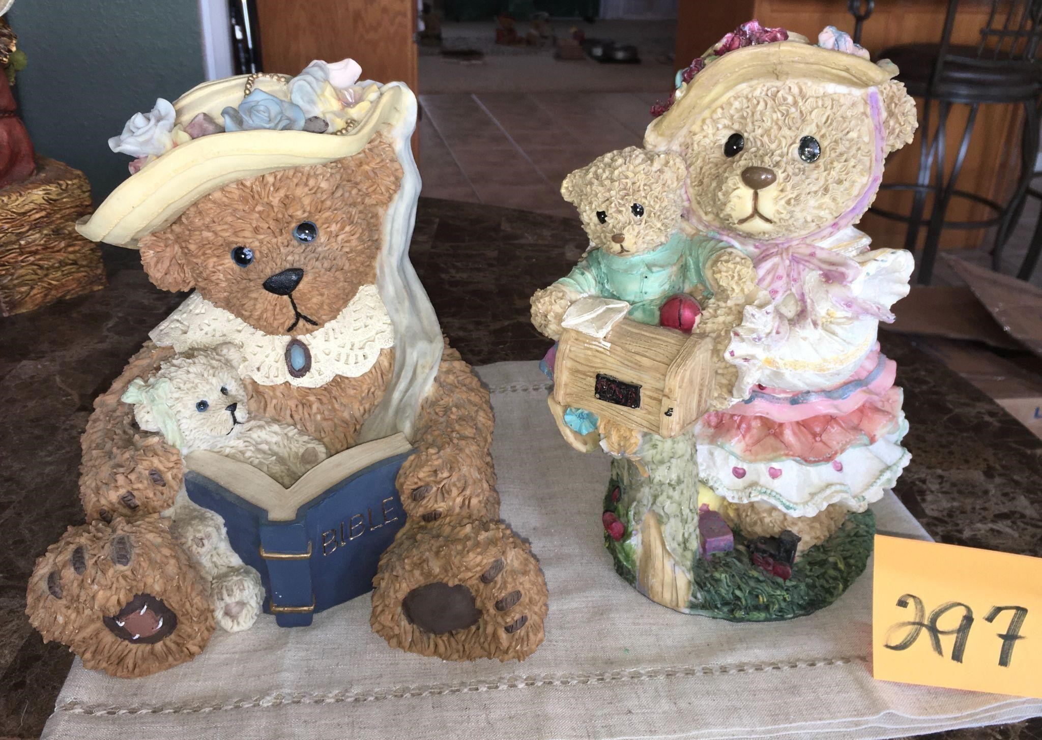 Vintage Young's 12" Resin Bear Statues