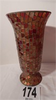 GLASS MOSAIC VASE 15 IN