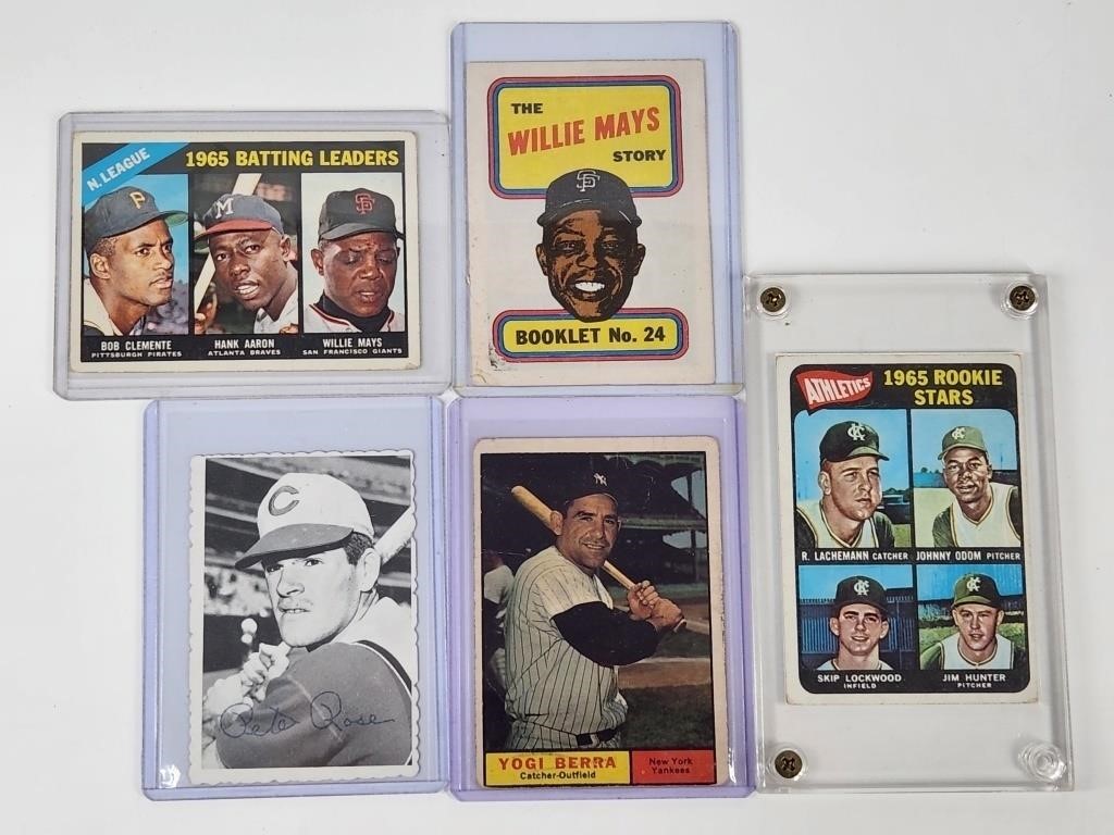 YOGI, MAYS, ROSE, HUNTER - BASEBALL CARDS