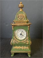 Louis XV style (?) shelf clock.  Green, gold color