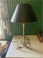 Brass lamp with black shade