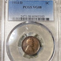 1914-D Lincoln Wheat Penny PCGS - VG08