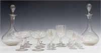 (23) FRENCH CRYSTAL STEMWARE & DECANTERS