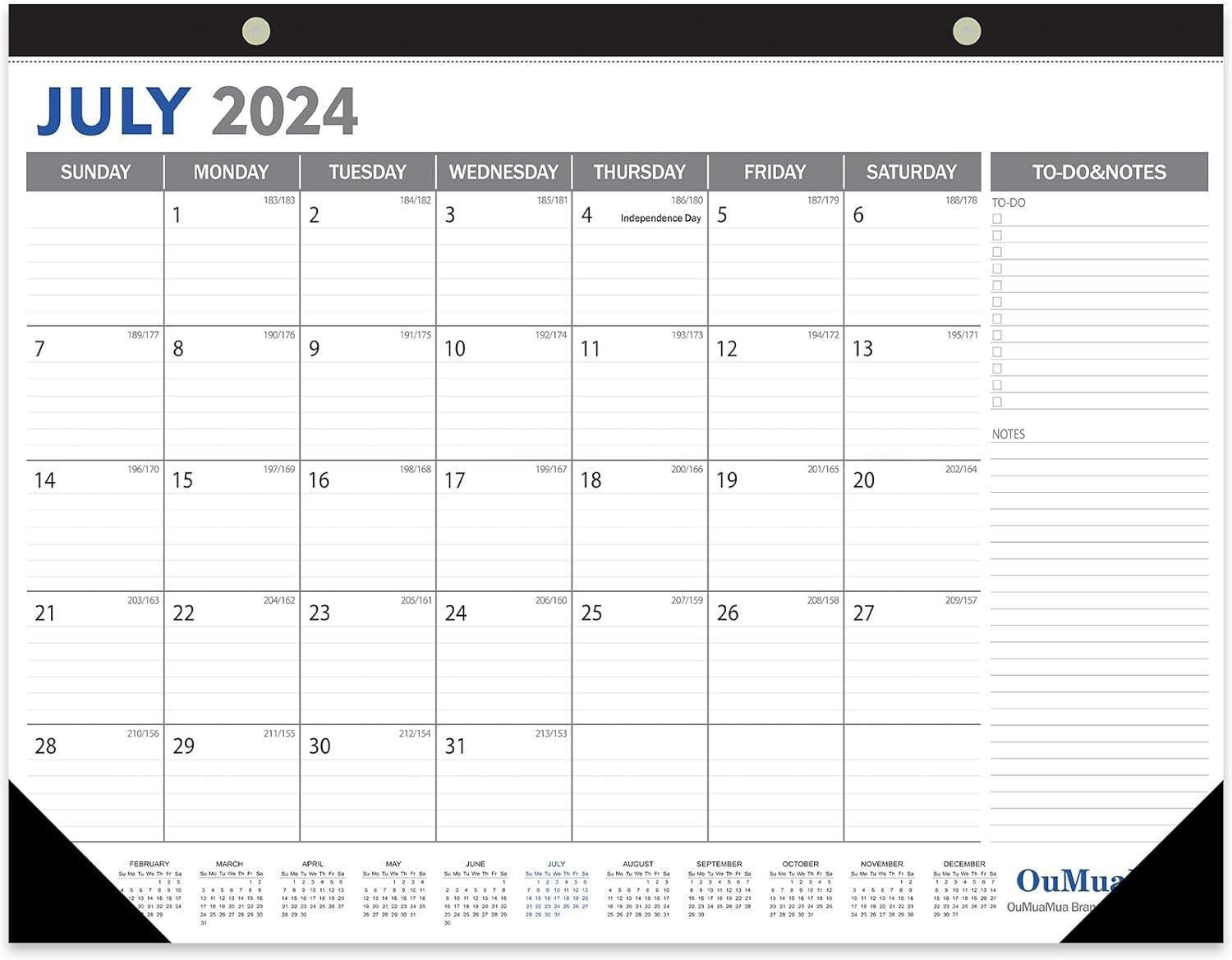 OuMuaMua 2023-2024 Large Desk Calendar
