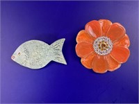 Fish brooch and Orange flower Brooch/pendant