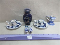 CUTE BLUE & WHITE CANDLE HOLDERS & MORE