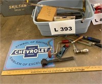 Chevy sign saws Vintage Planer Hand screw & Misc
