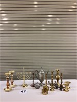 Menorah, Candle Holders, & Assorted Pieces