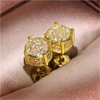 Gold Plated Women Cubic Zirconia Dangle Drop Earr