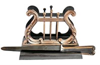 Bronze Letter Holder & Opener Desk Set
