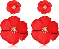 CEALXHENY Flower Dangle Earrings Boho Layered