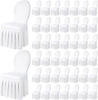 Oudain 30 Pieces Chair Slipcovers with Skirt Long