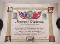 1939 Hamilton Ontario School Diploma Royalty Cameo