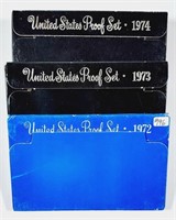 1972, 1973 & 1974  US. Mint Proof sets