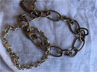 (2) Sterling Silver Bracelets w/ Hearts