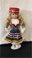 Porcelain doll from Poland / dollcase