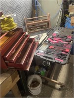 Small 3 drawer toolbox, wooden carpenters