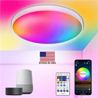 New Smart LED Ceiling Light - 12", RGB Color