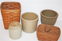 Crocks & Longaberger Baskets - Some Crocks in