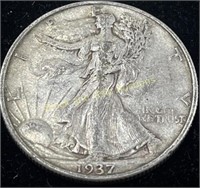 1937 Silver Walking Half Dollar EF