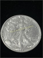 1936 Silver Walking Half Dollar AU
