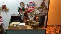 TOP OF CABINET AND WALL DECOR, BRASS BOWL