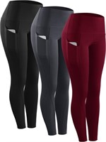 P3386  NELEUS Yoga Leggings, Black+Gray+Red, 3XL