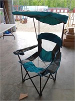 Folding lawn chair with canopy and bag