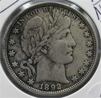 1892-O Barber Silver Half Dollar. Rare.