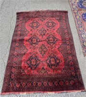 Maroon and Black Area Rug