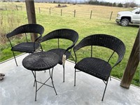 3 Wicker Chairs & Table