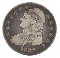 1833 Capped Bust Silver Half Dollar