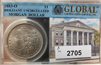 1883-O Morgan Silver Dollar GLOBAL Slabbed (BRILL