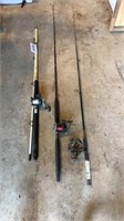 3 fishing rods & reels incl. Mudville Catmaster