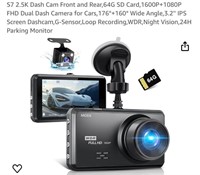 S7 2.5K Dash Cam Front and Rear