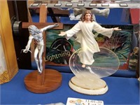 TWO STATUETTES DEPICTING JESUS