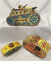 3 Vintage Toys Tanks