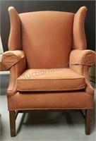 Wing back chair, rust