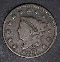 1827 LARGE CENT  VG