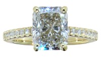 14kt Gold 3.23 ct Radiant Cut Lab Diamond Ring