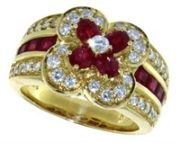 18kt Gold 2.40 ct Ruby & Diamond Ring