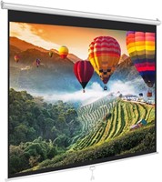 72" Roll-Down Retractable Manual Projection Screen