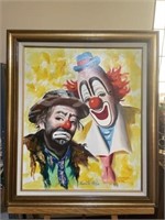 Rare 1983 Don Rusty Rust Emmett Kelly Clown Oil