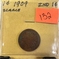 1909 INDIAN HEAD PENNY CENT SCARCE DATE