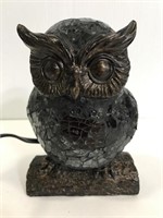 Resin mosaic owl lamp