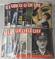 Fourteen Vintage Life Magazines in Plastic