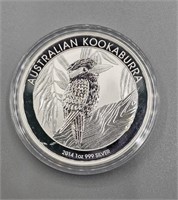 2014 Australia Silver Kookaburra 1 Troy Oz Silver