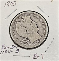 1903 US Barber Silver Half Dollar