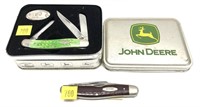 Lot, 2 Case folding knives includes John Deere