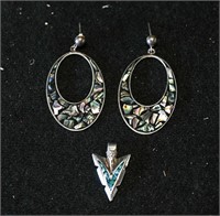 STERLING SILVER MEXICO JEWELLERY Pendant & Earring